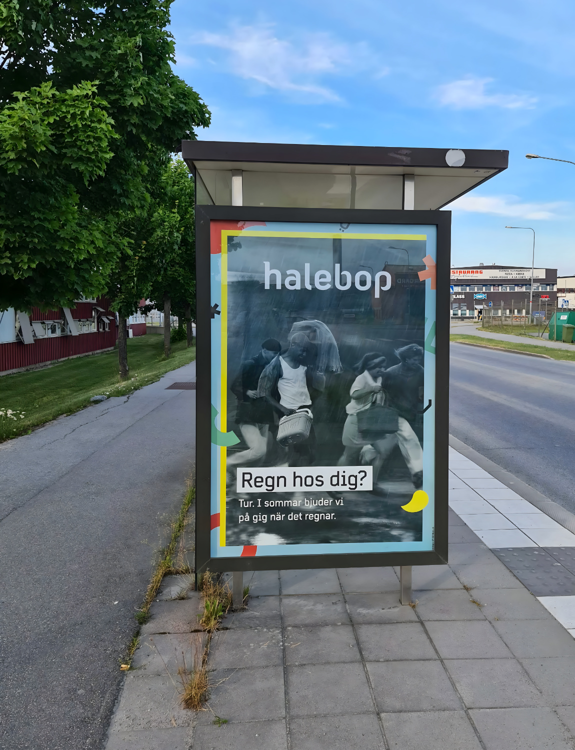 Halebop Locall app screens styled across devices, teal background
