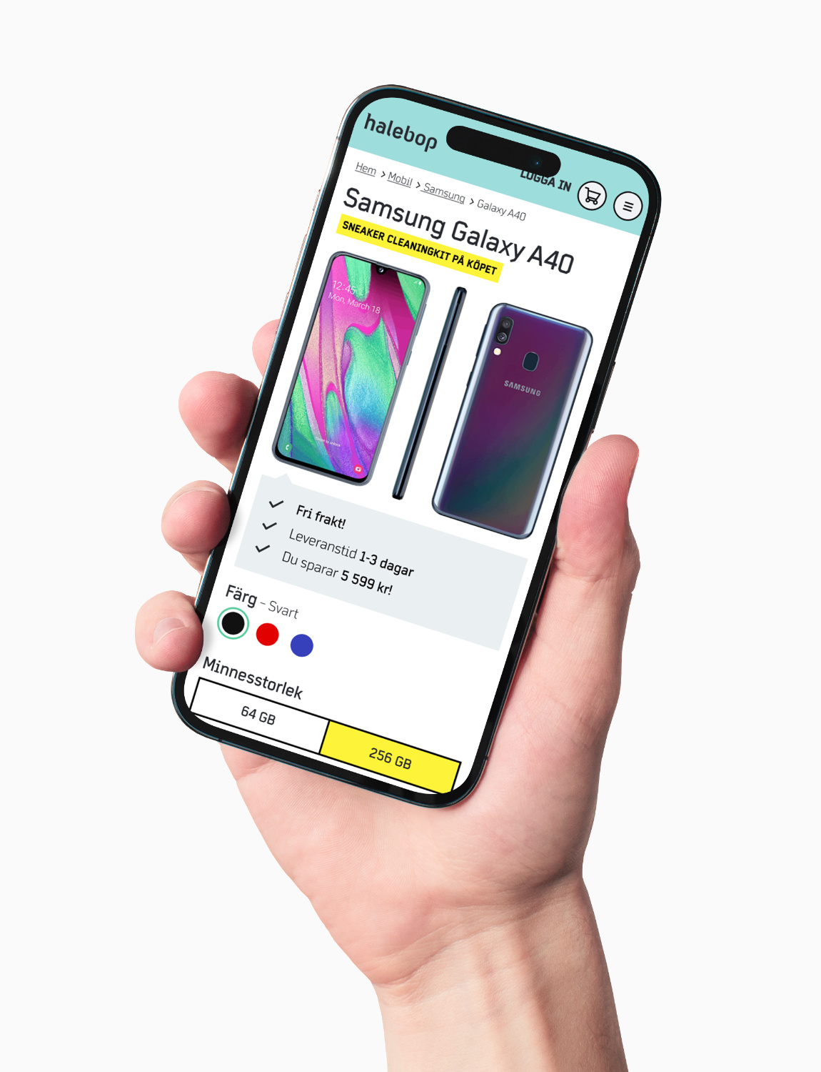 Halebop checkout flow screen on mobile, bundle sizes and pricing