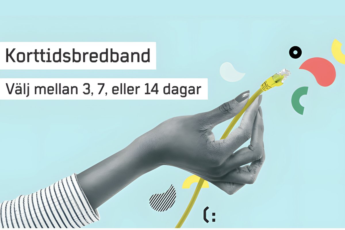 Halebop short-term broadband campaign creative — a hand holding an ethernet cable