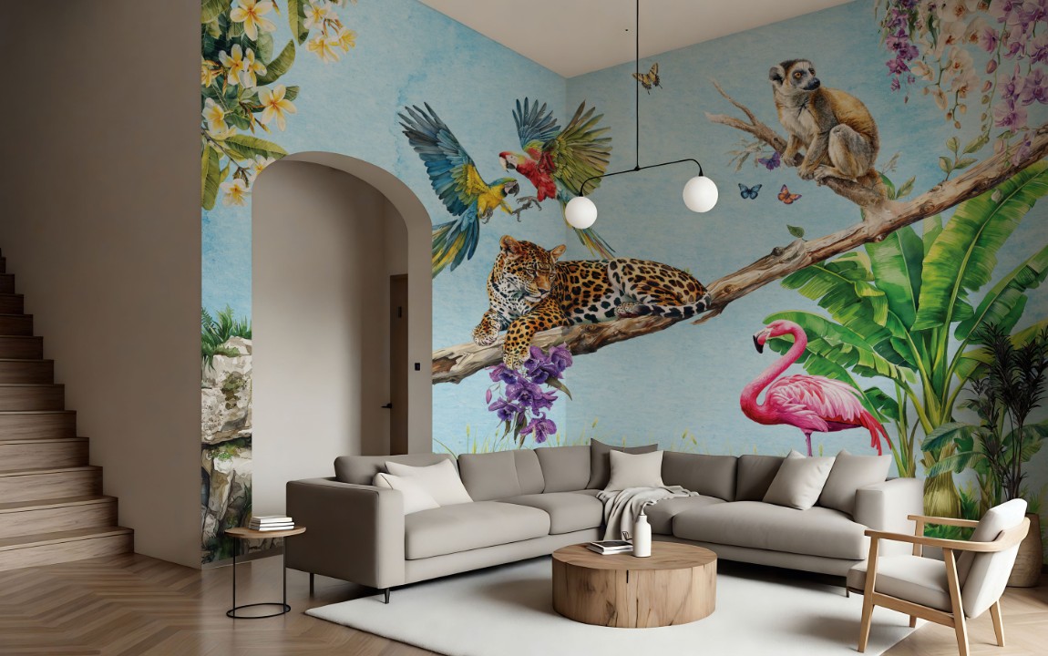 IKU Studio wallpaper mural, room view