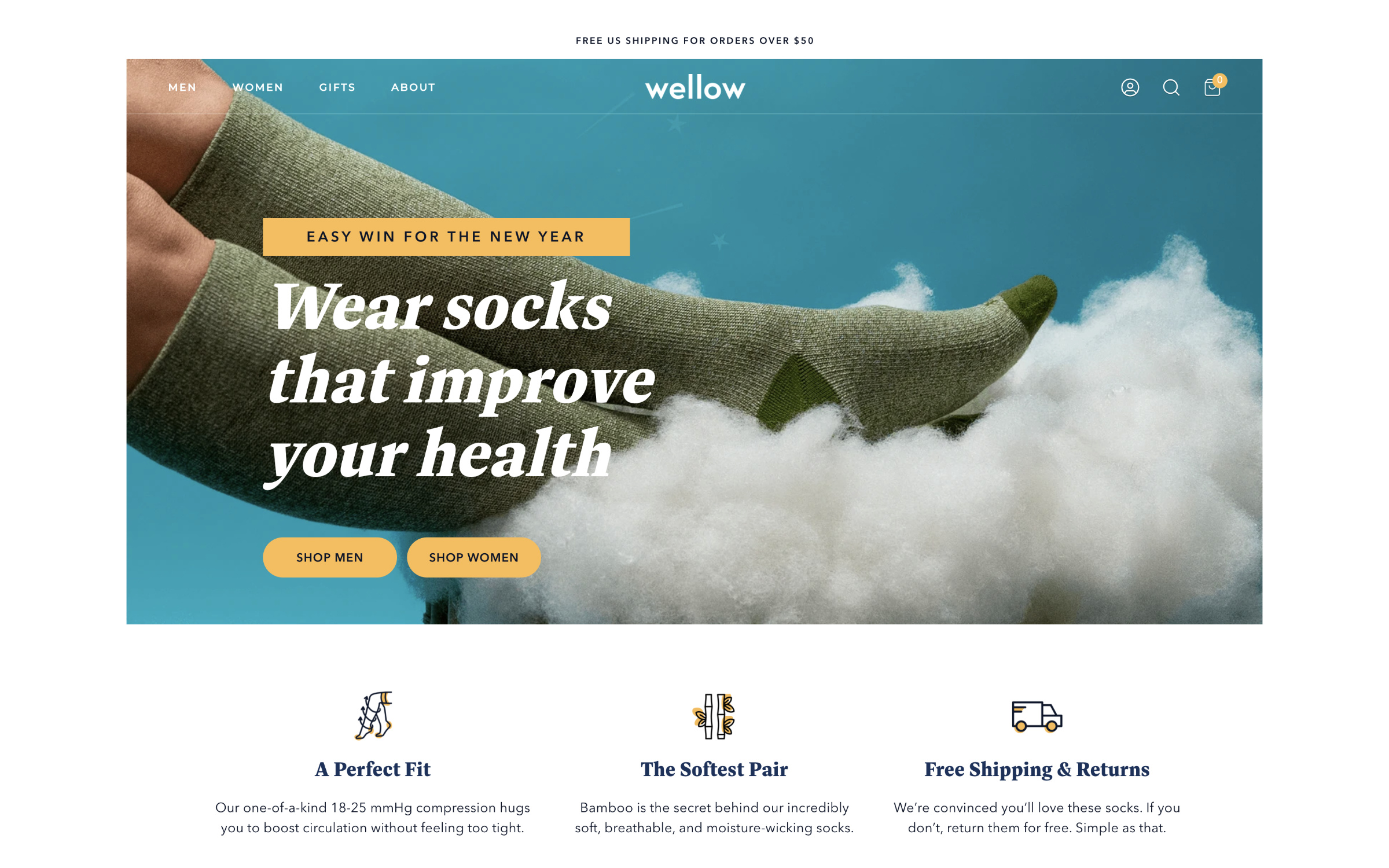 Wellow website screen — homepage hero