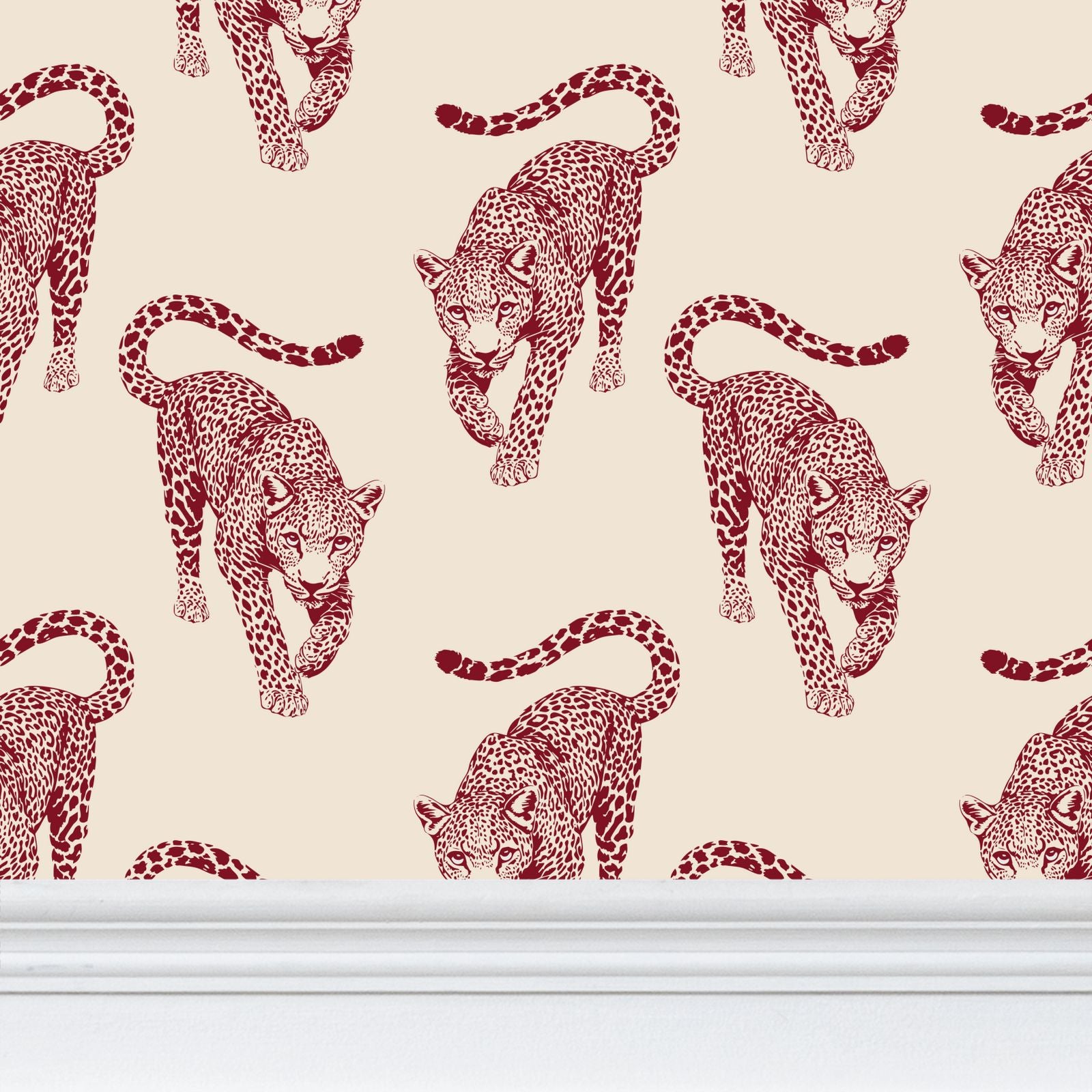 Jungle March — Cream & Burgundy