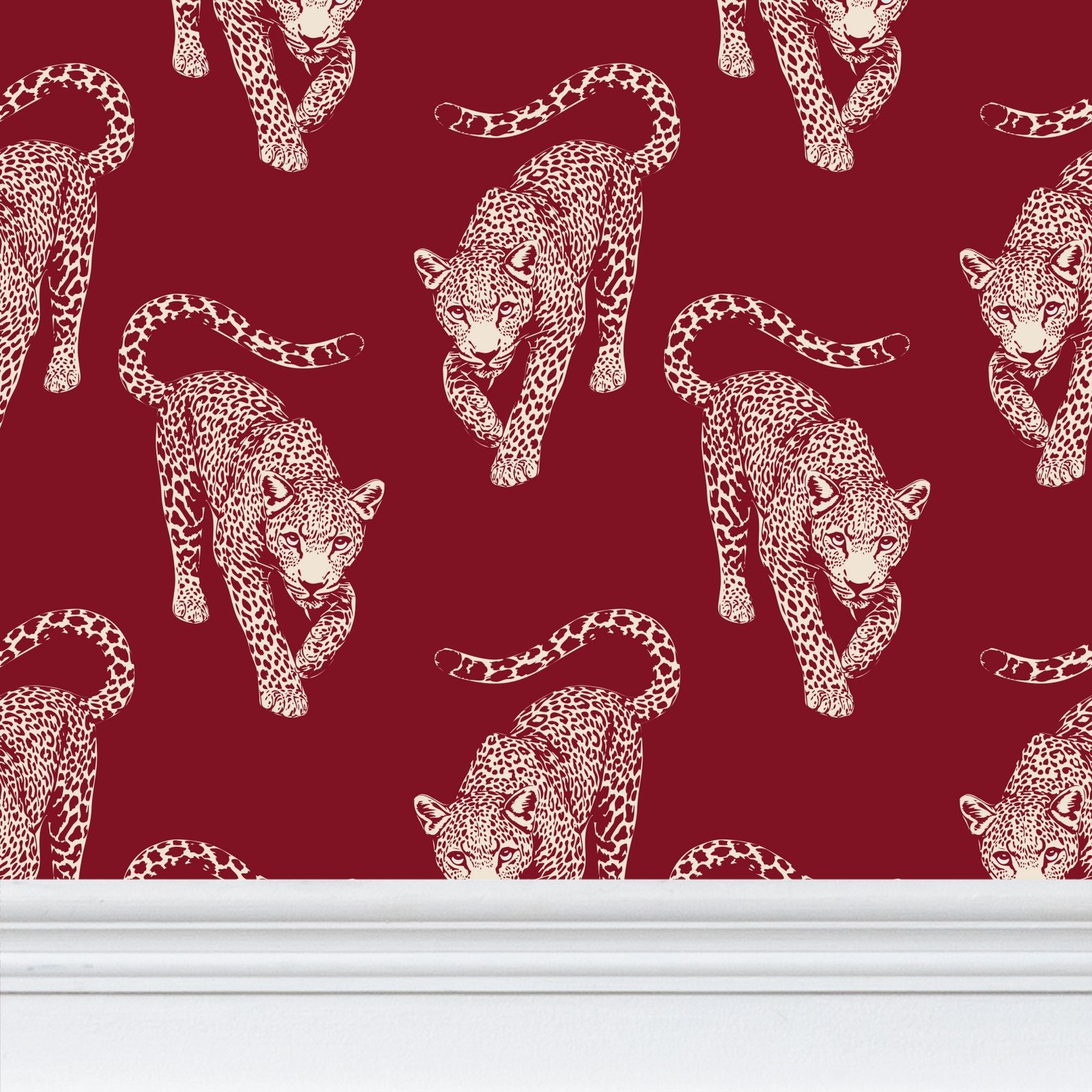 Jungle March — Burgundy & Linen